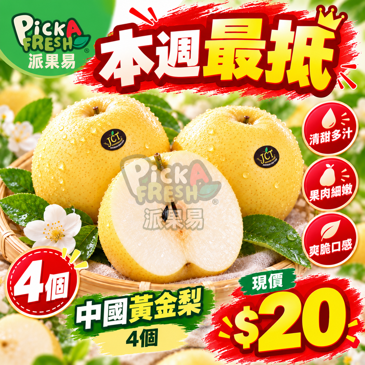 抵]中國黃金梨4個– 派果易PickAfresh ®