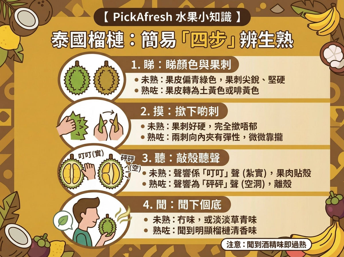 榴槤辨生熟