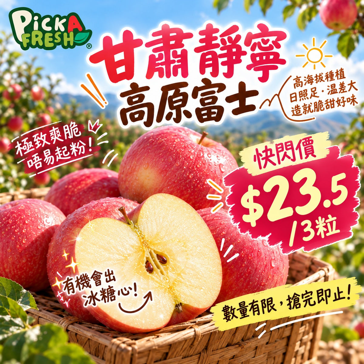 「限時搶購」甘肅靜寧高原富士 3個