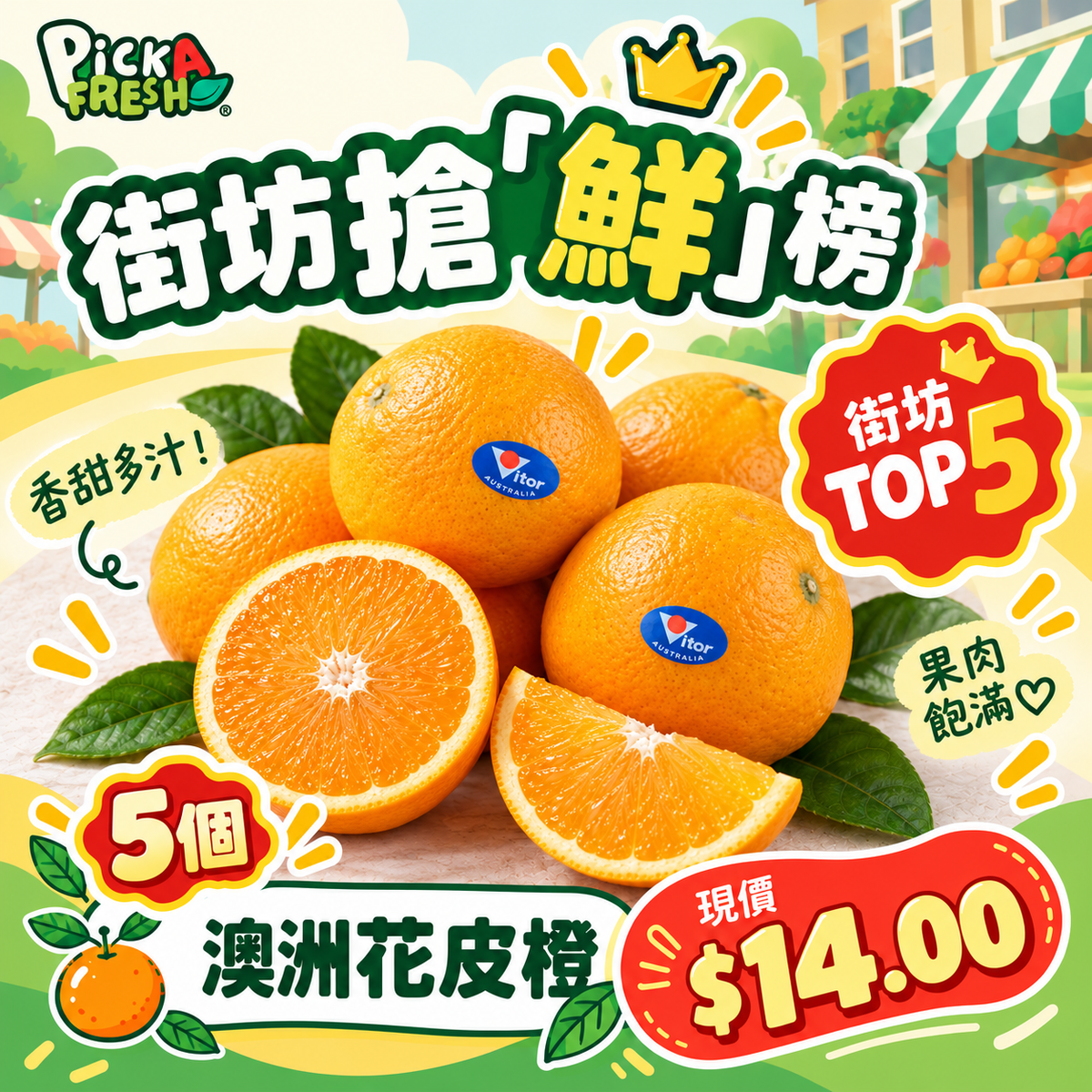 澳洲花皮橙 5個